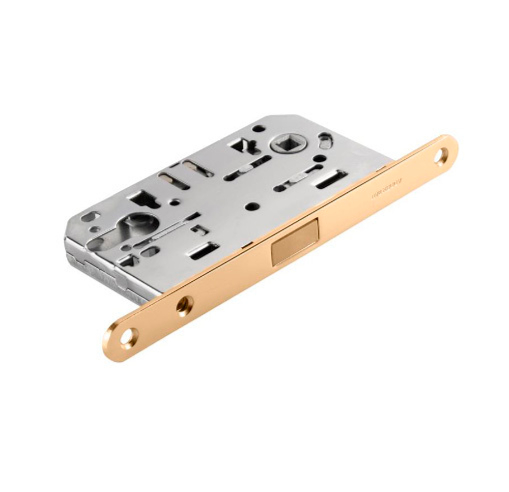 Замок с магнитной защелкой ADDENBAU KEY-5085 MAG S.GOLD под цилиндр, мат.золото (центр магнит)