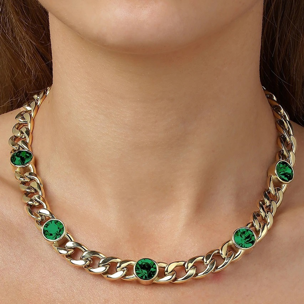 Колье Dyrberg Kern ANGELINA SG EMERALD GREEN 430031