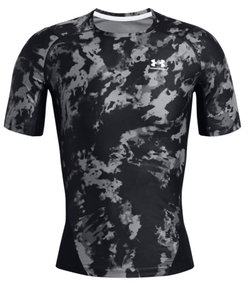Мужская теннисная футболка Under Armour HeatGear IsoChill Printed Short Sleeve - черный