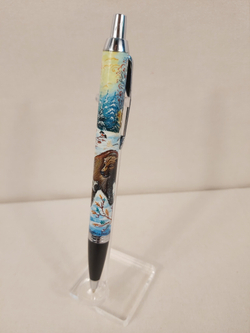 Ручка "Схватка" с ручной росписью Палех
