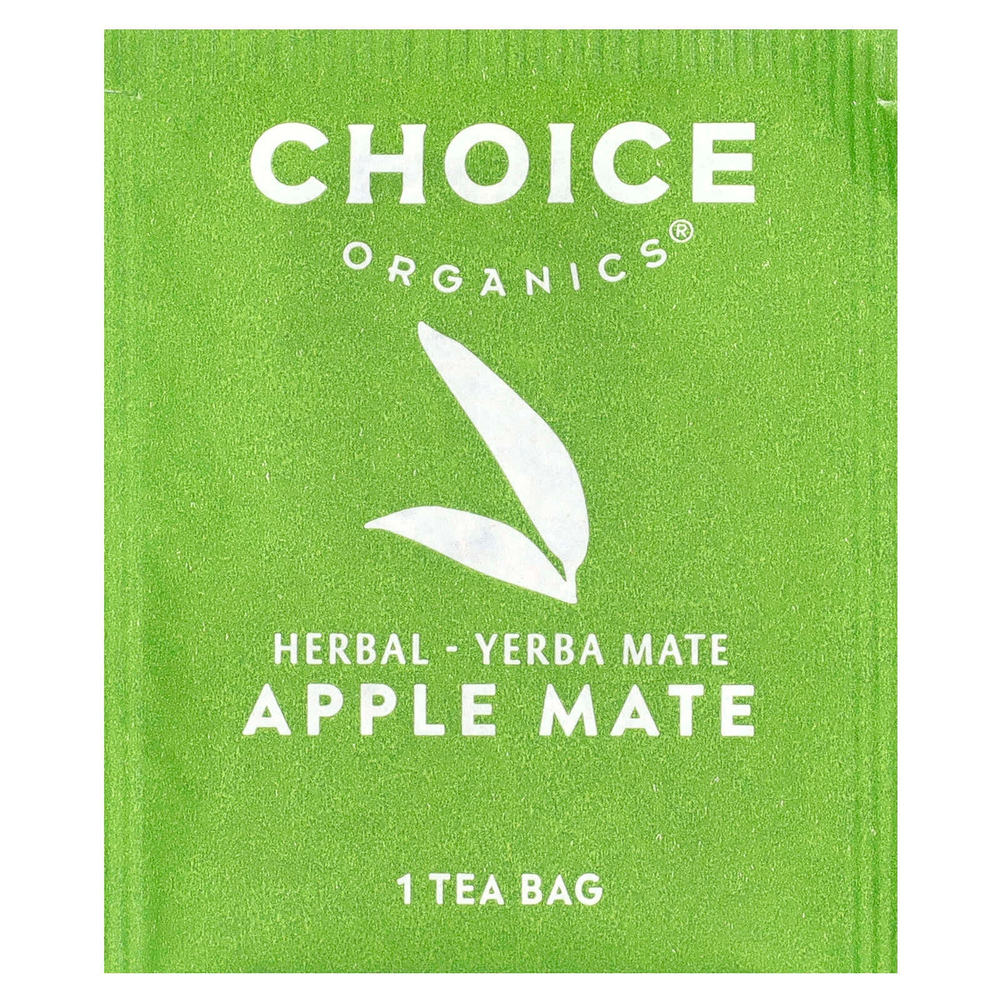 Choice Organic Teas, травяной йерба мате, яблочный мате, 16 чайных пакетиков, 36 г (1,27 унции)