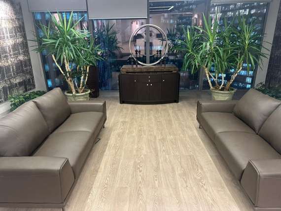 Трехместный диван Nolan 222 см из натуральной коричневой кожи