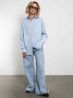 Рубашка Модная клеточка голубого цвета