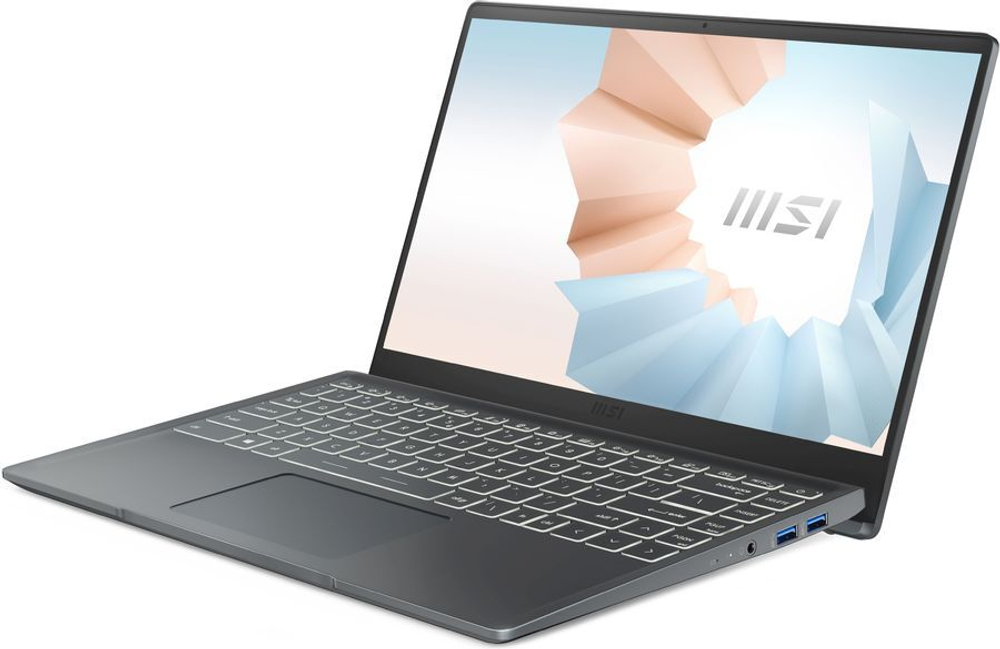 Ноутбук MSI Modern 14 B5M-243XRU [9S7-14DL24-243] dk.grey 14" FHD AMD Ryzen 5 5500U/8Gb/512Gb SSD/DOS