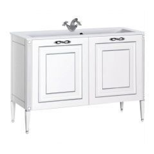 Тумба с раковиной Aquanet Паола 120 белый/серебро (литьевой мрамор)