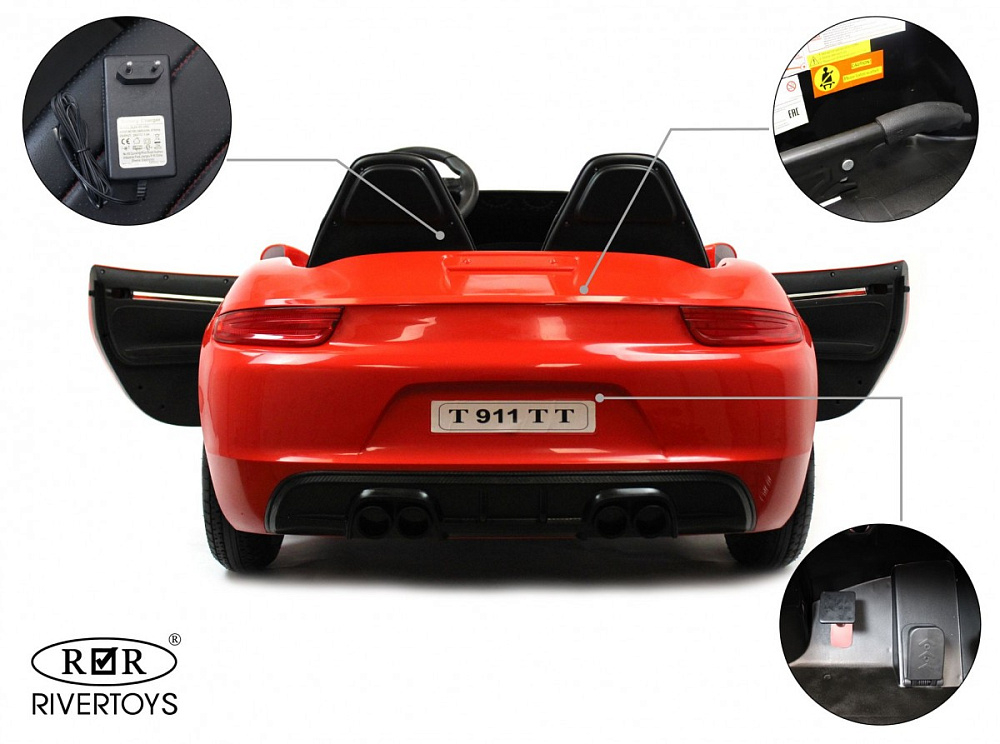 Детский электромобиль RiverToys Porshe Cayman T911TT красный