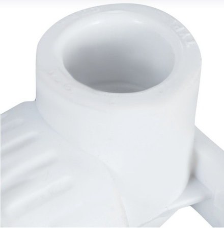 Угольник полипропиленовый комбинированный с креплением (водорозетка) PN25 20х1/2" наружная резьба