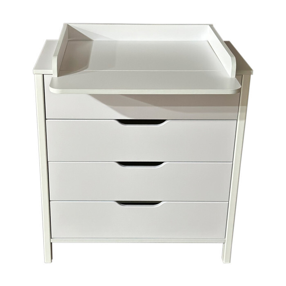 Комод со съемной пеленальной столешницей "Solnyshko 12" 800/4 (белый/белый)