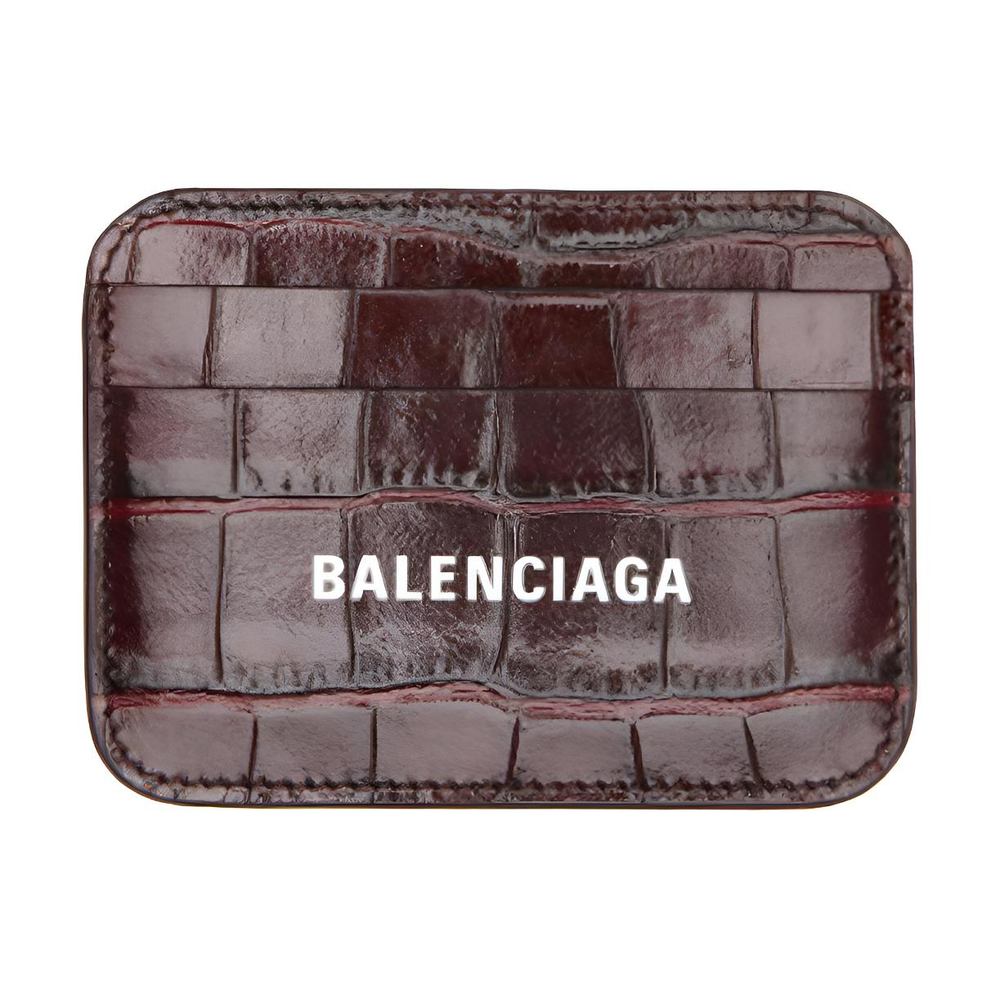 Balenciaga Cash Cow Leather Card Holder Card Holder Women"s Dark Red