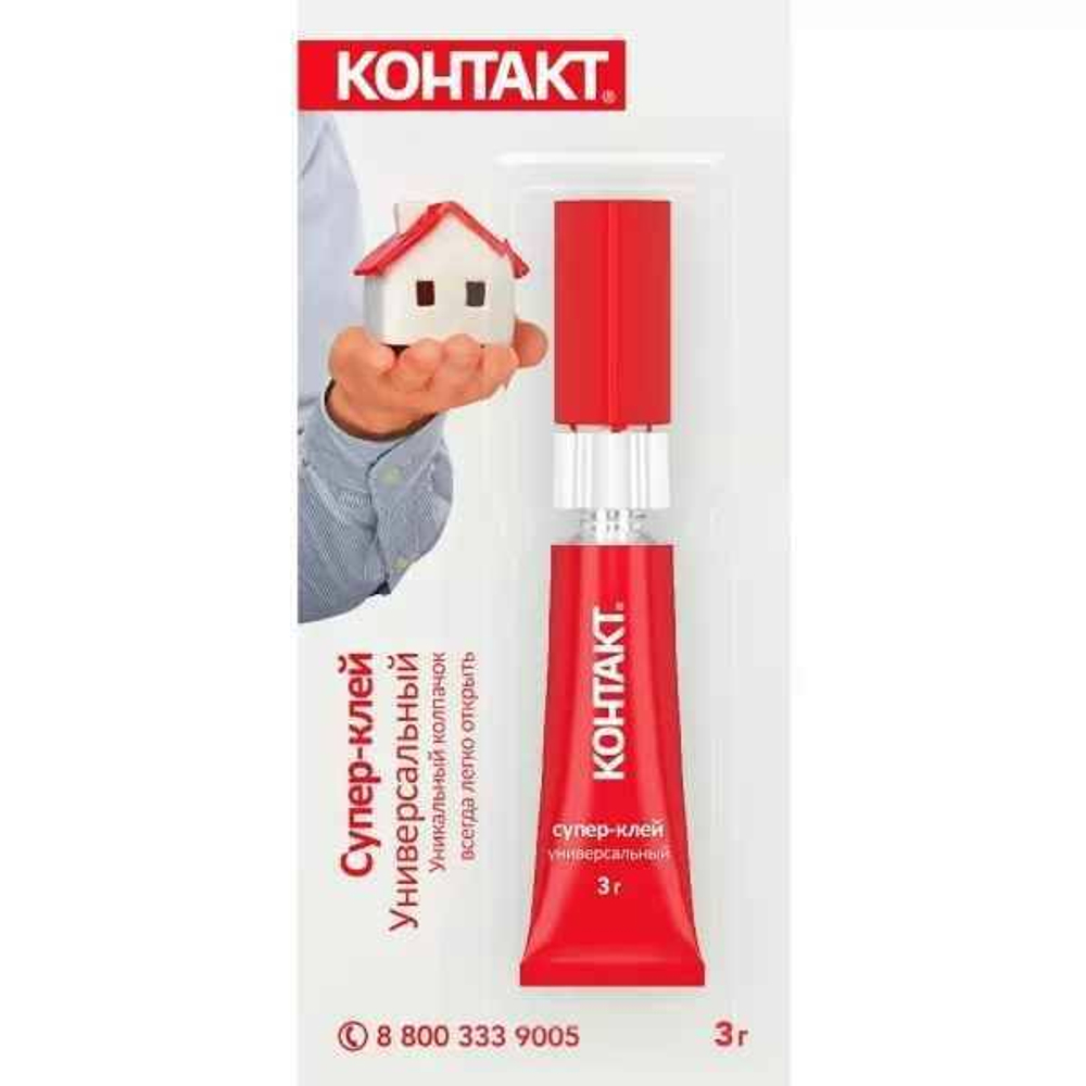 Супер-клей Универсальный КОНТАКТ (3г) карта