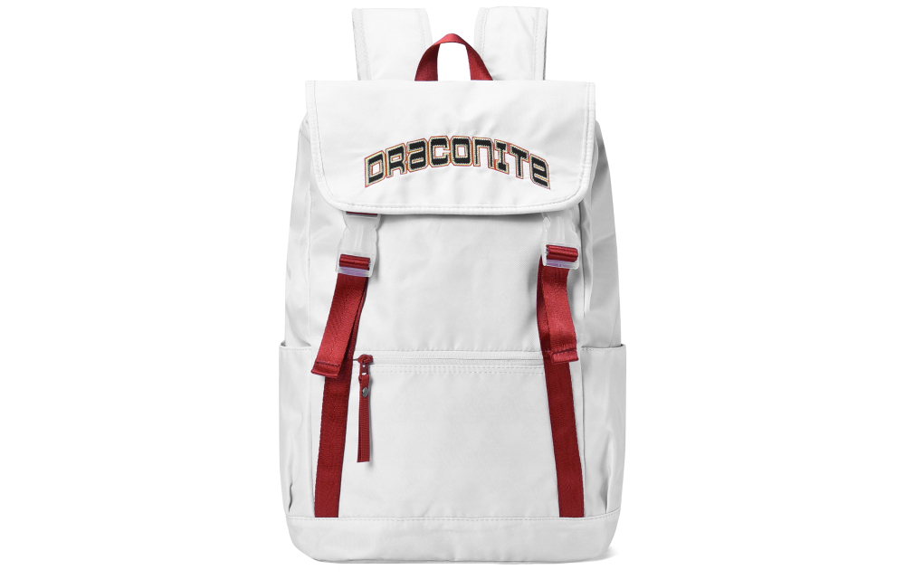 DRACONITE Polyester Backpack Regular Unisex Red & White