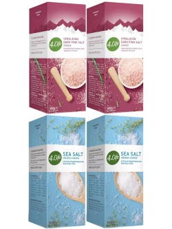 Гималайская мелкая и Морская крупная соли 500 Х4 шт