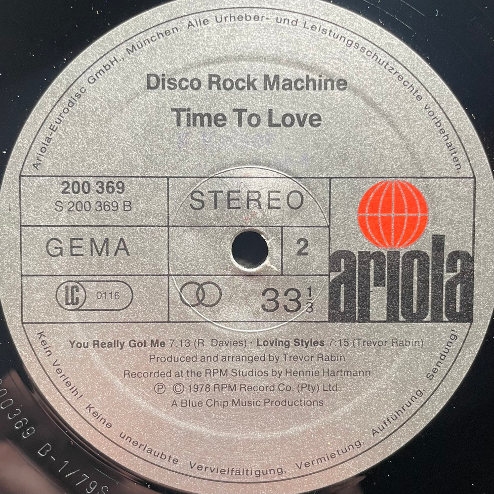 Disco Rock Machine ‎– Time To Love (Германия 1979г.)