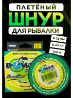 Плетёный шнур для рыбалки 0,12 м, Повер Про, зелёный