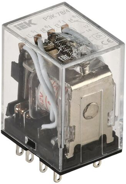 Реле промежуточное РЭК78/4(MY4) с индикацией 3А 12В АC IEK