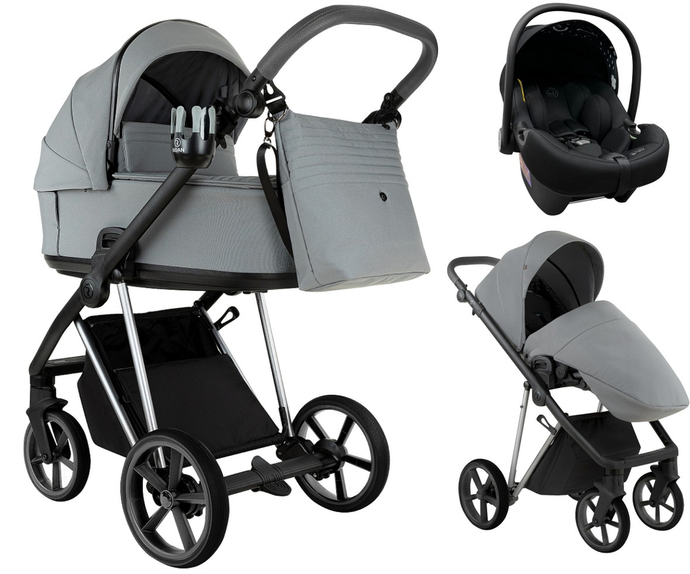 Детская коляска Roan Sol Vintage Luxury 2.0 3 в 1 с автокреслом Tutis Elo Lux EduSky Black VIN 01/BT Blue Tea/Blue Tea/руч.Grey/к.Grey