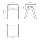 Тумба прикроватная 44х48х55, Мунк, напольная, в спальню и прихожую, с ножками из дуба, без ящика, черный, Dipriz