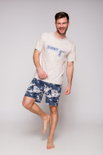 Мужская пижама Szymon с камуфляжными шортами (Размер: XXL) (Цвет: синий камуфляж)