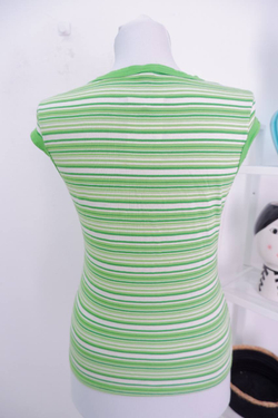 Футболка ТВОЁ салатовая в полоску 46 размер