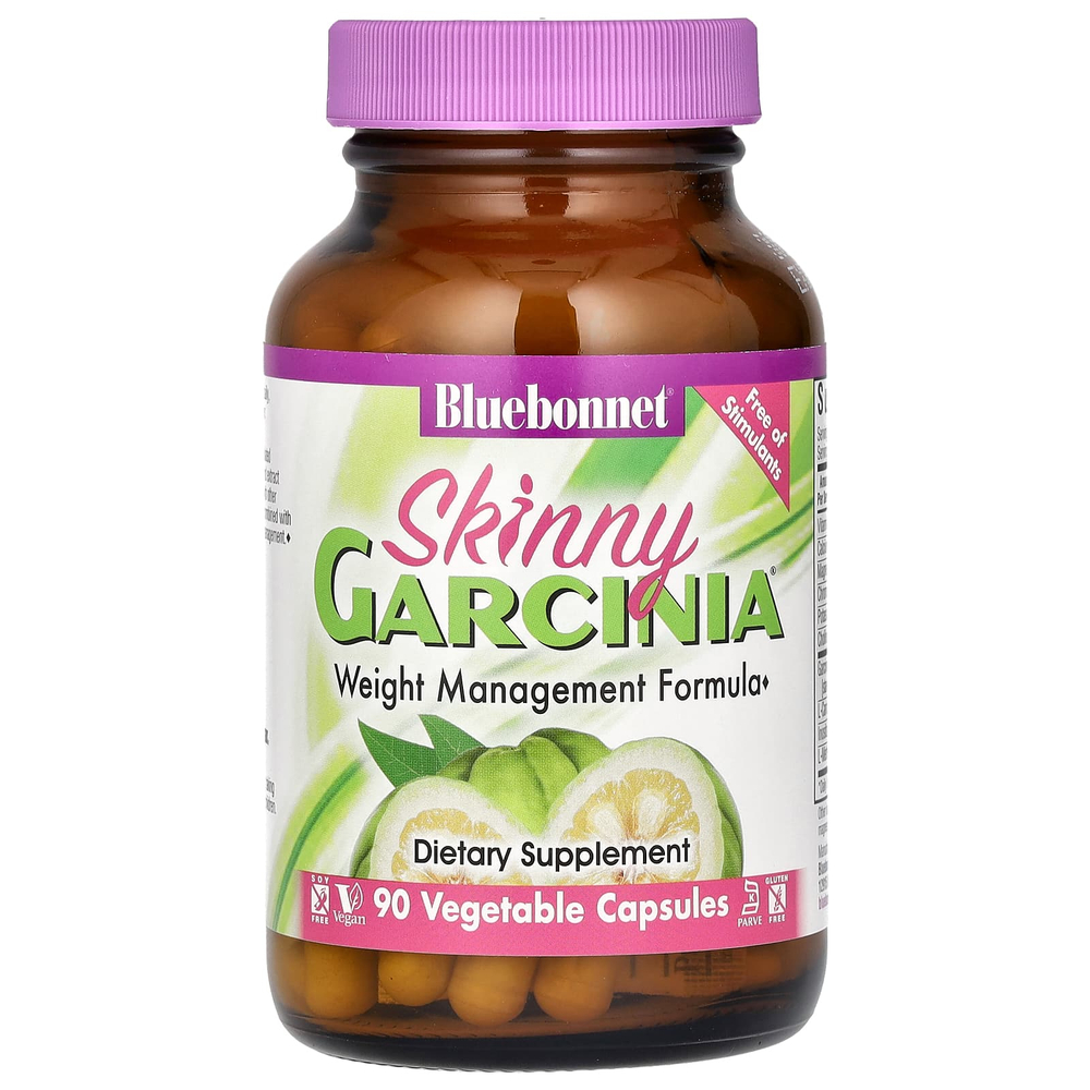 Bluebonnet Nutrition, Формула для контроля веса Skinny Garcinia, 90 растительных капсул