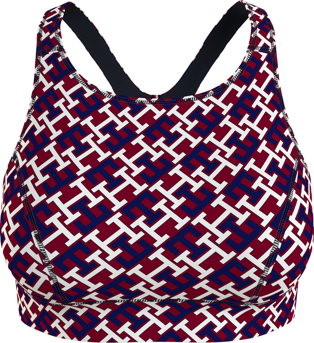 Теннисный бюстгальтер Tommy Hilfiger Mid Intensity AOP Racer Bra - Multikolor