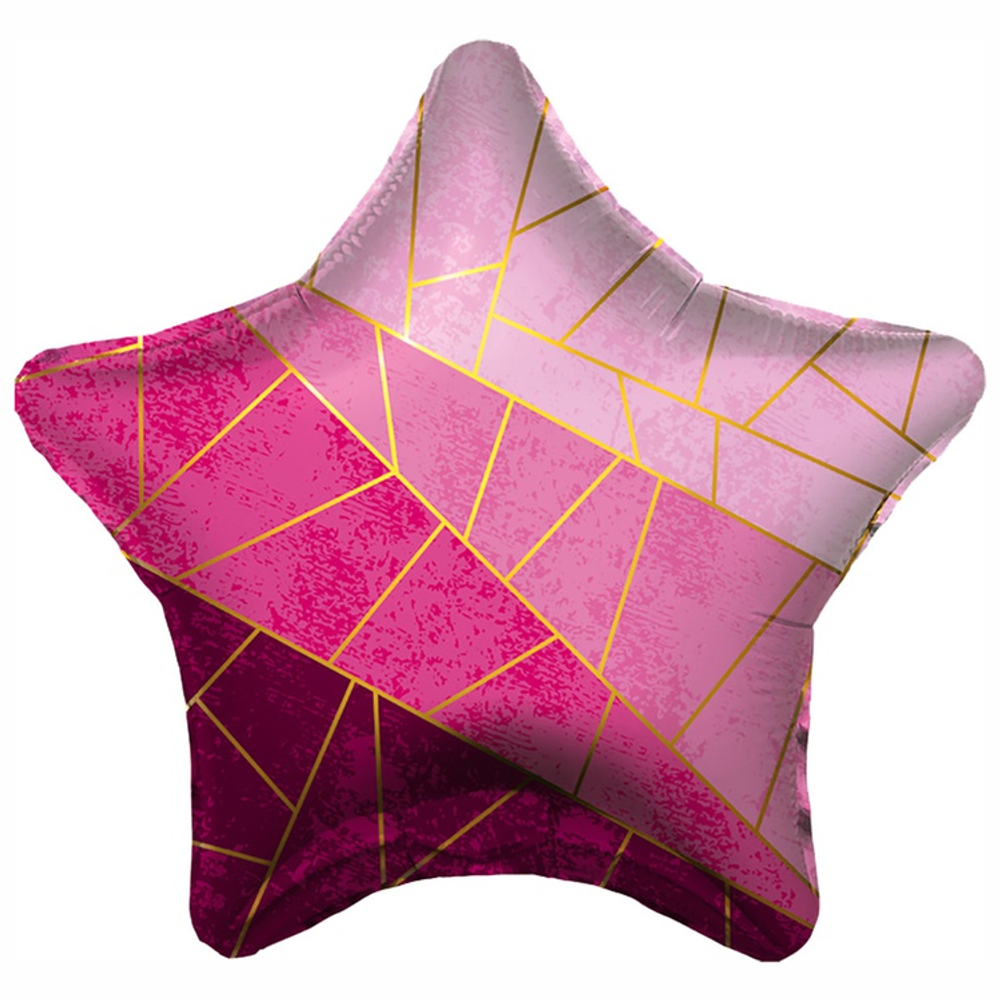 Шар Фольгированный Диагонали (Розовый)