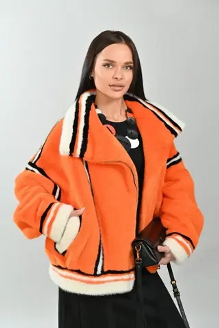 Куртка из экомеха оранжевый