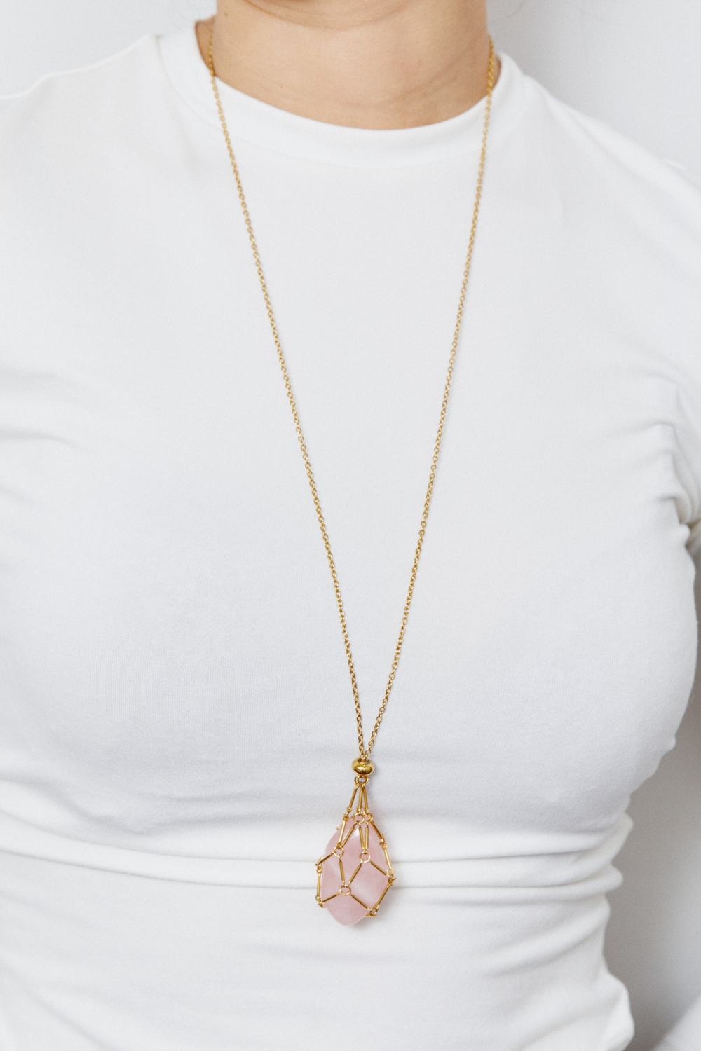 Авоська-подвеска для кристаллов золотистая L