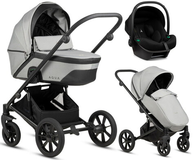 Детская коляска Noordi Aqua V2 3 в 1 с автокреслом Terra Black 1482602 Light Grey