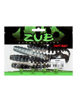 Приманка ZUB-SHAD 120мм(4,7")-5шт, (цвет 030) черный верх-натурал низ