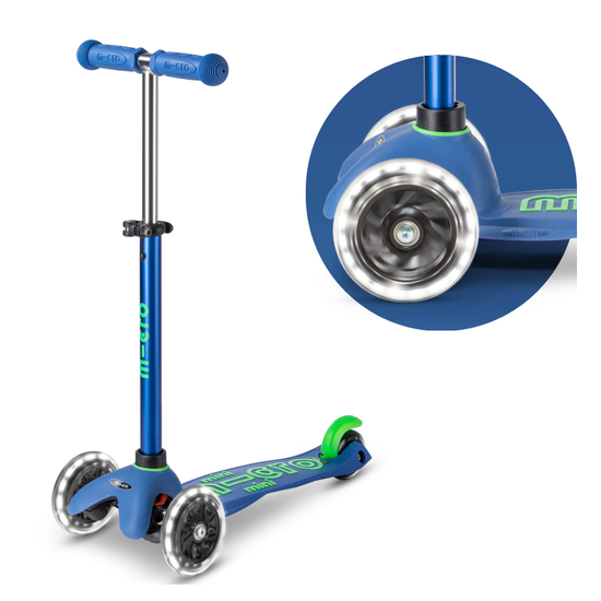 Самокат Mini Micro Deluxe Кристально-синий LED