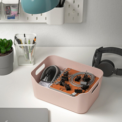 IKEA UPPDATERA  (ИКЕА УППДАТЕРА)  -  Контейнер, светло-розовый, 24x17 см