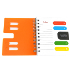 Блокнот А6, Alingar, гребень, пластиковая обложка, с разделителями, ассорти, клетка, 120 л., "Трендовые тона"