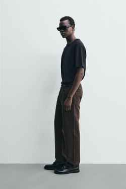 ZARA ДЖИНСЫ REGULAR FIT, КОРИЧНЕВЫЙ