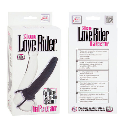 Насадка на пенис Silicone Love Rider Dual Penetrator для двойного проникновения - 14 см. (Цвет: черный)