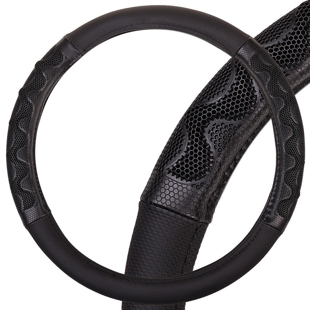Оплетка руля M Skyway Eco Racer 2 экокожа черная