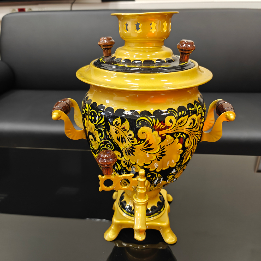 Самовар электрический трехлитровый с художественной росписью «Золотые узоры»