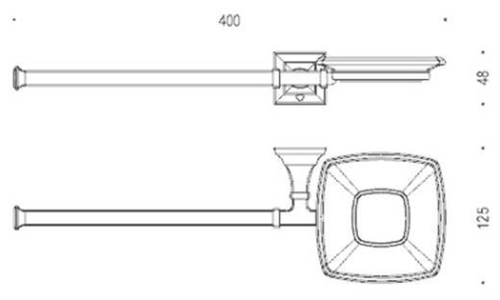 Мыльница+Полотенцедержатель Colombo Portofino хром B3274 схема