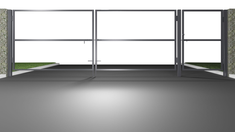 Входная группа (Ворота 4,0х1,5м распашные + калитка 1,0х1,5м), цвет черный (только каркас).