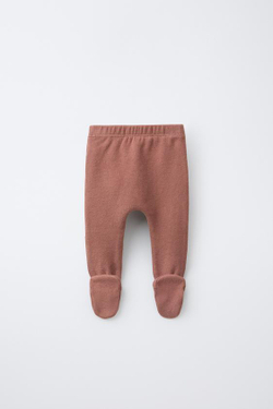 ZARA ЛЕГИНСЫ ИЗ МЯГКОЙ ТКАНИ, ЧЕРЕПИЧНЫЙ