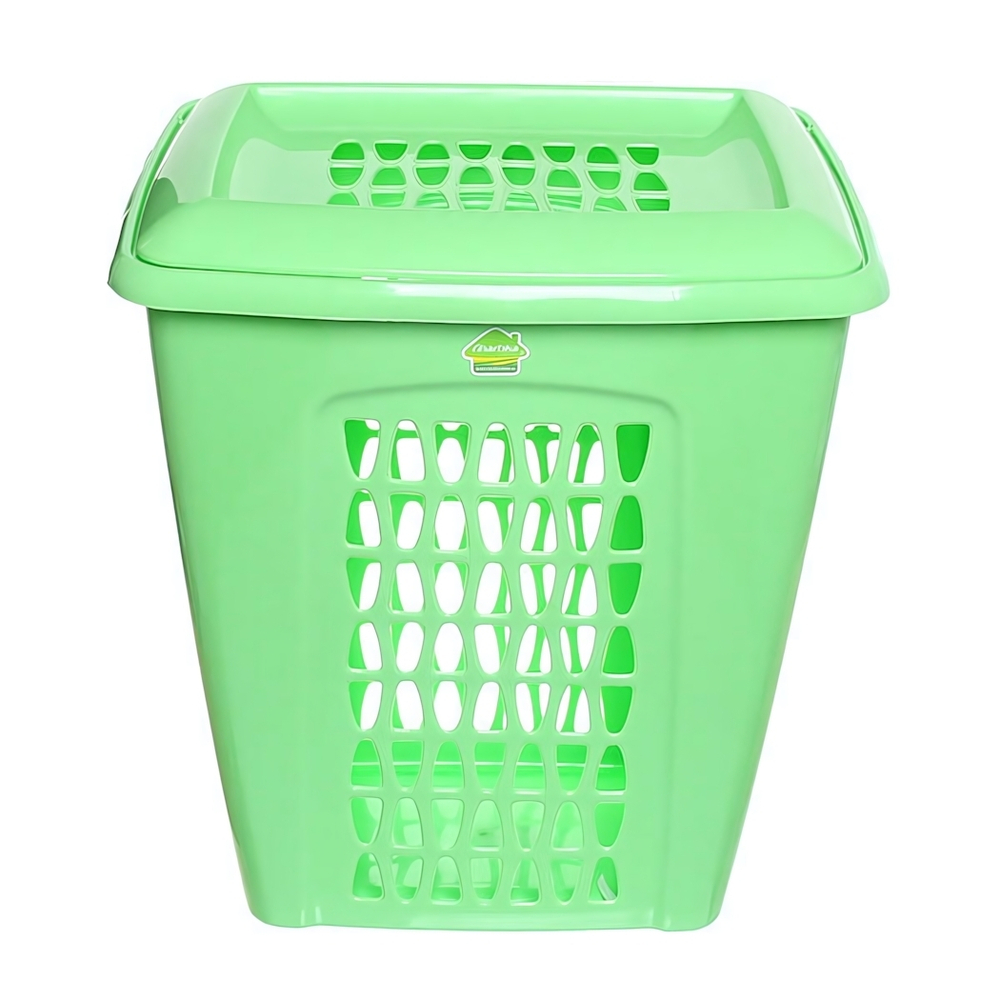 Корзина для белья Молетта 60л прямоугольная с крышкой пыльно-серая С702ПСЕР