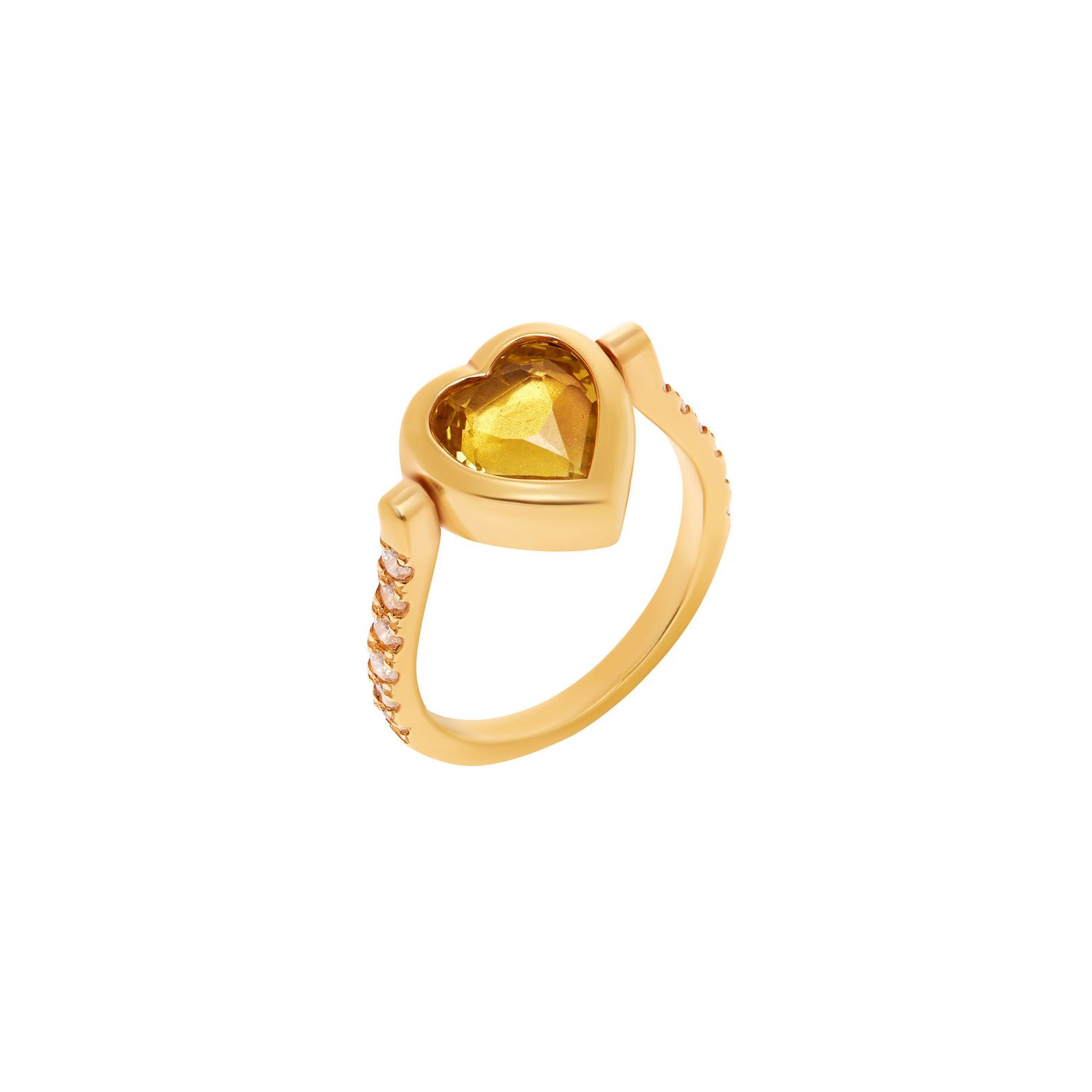 Кольцо Eddy Heart Ring Citrine - You Are So Strong