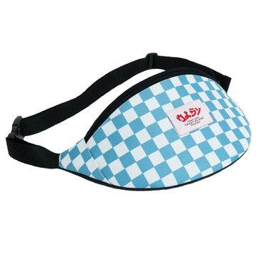Поясная сумка OLDY. Клетка. Голубая