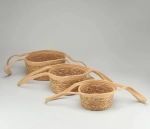 Корзина 30х30х16х40см Набор 3шт с ручкой (Коричневый)