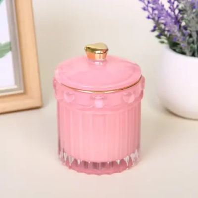 Свеча в стакане «Нежные облака» 9*11,8 см, Розовый