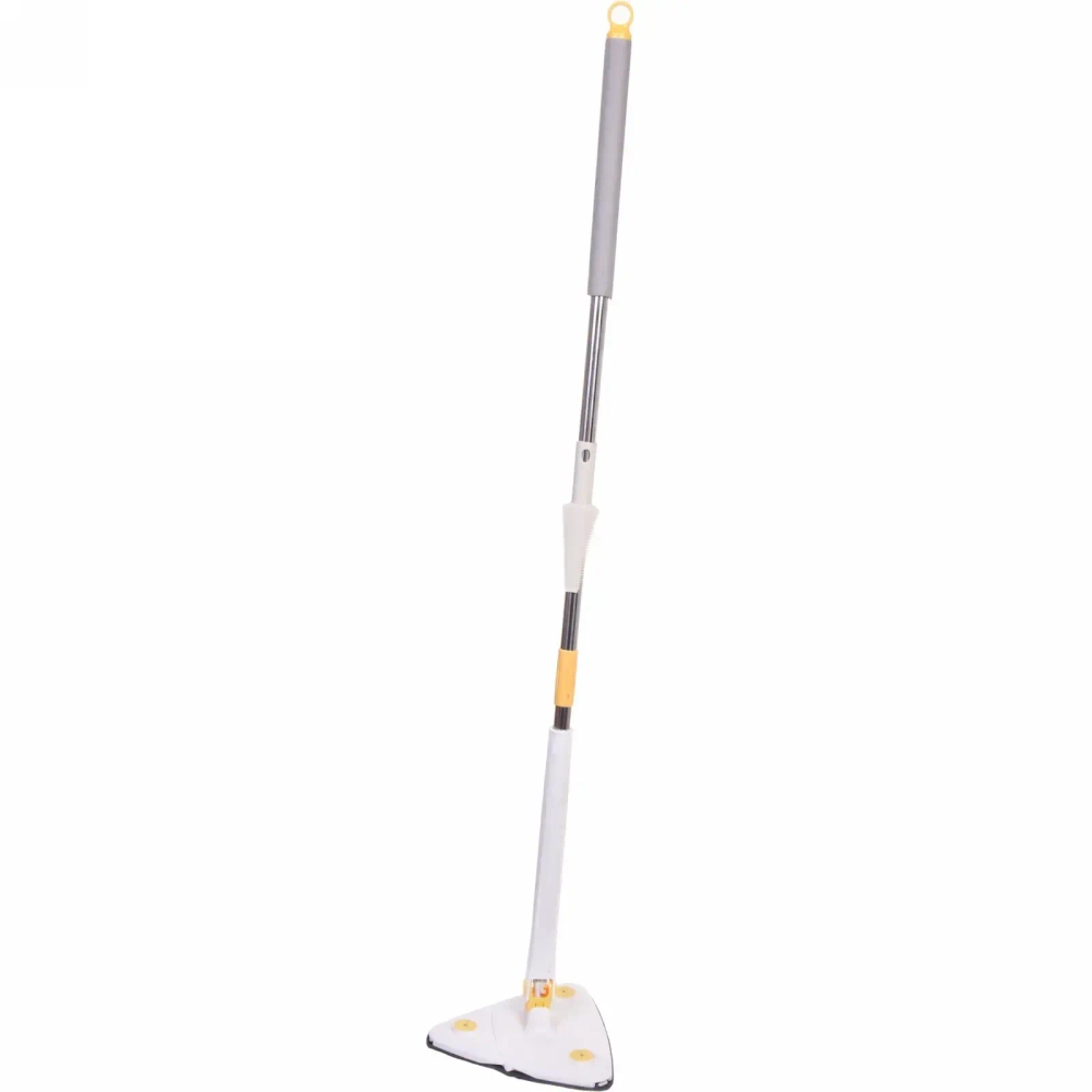 Швабра треугольная с отжимом, ручка 130 см цвет белый