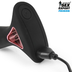 Черная перезаряжаемая анальная втулка - 13,7 см. (Цвет: черный)