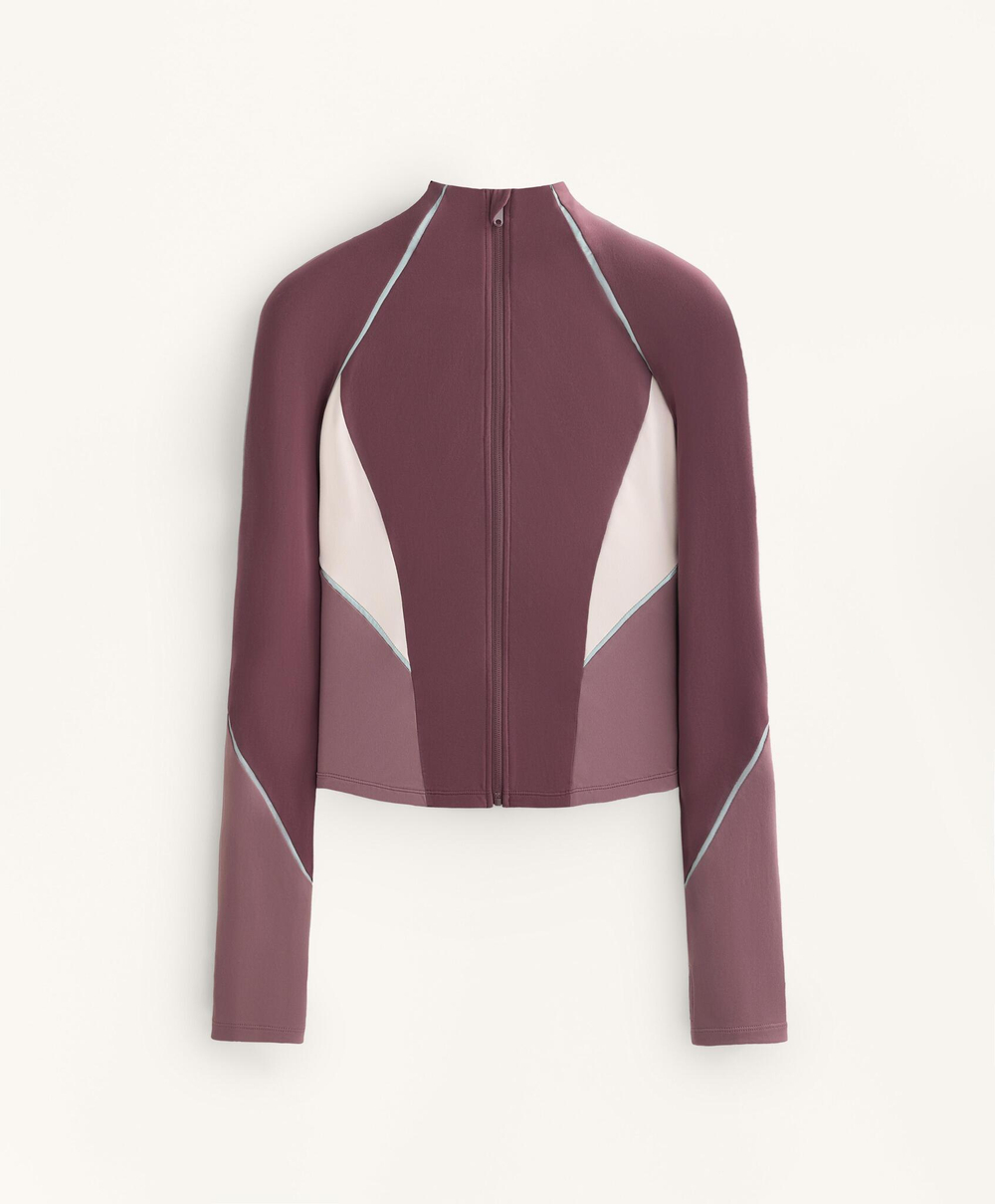 Oysho Легкая теплая светоотражающая куртка, бургунди