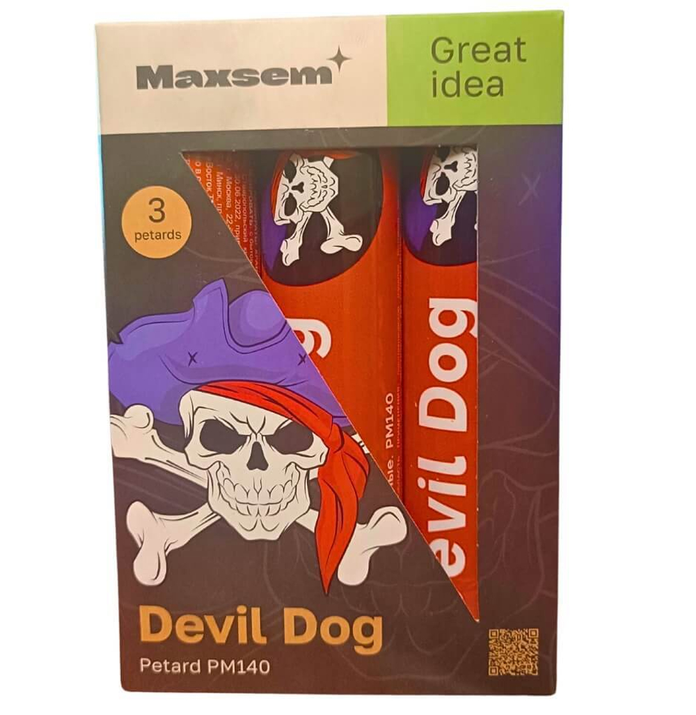 большая петарда PM140 Devil Dog — упаковка 3 шт., граммовка 15 г.
