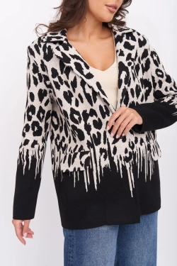 Жакет Д 3303/черно-бежевый